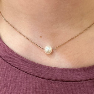 Rose Gold Pearl Drop Necklace