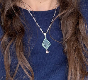 Aquamarine & Pink Sapphire Necklace
