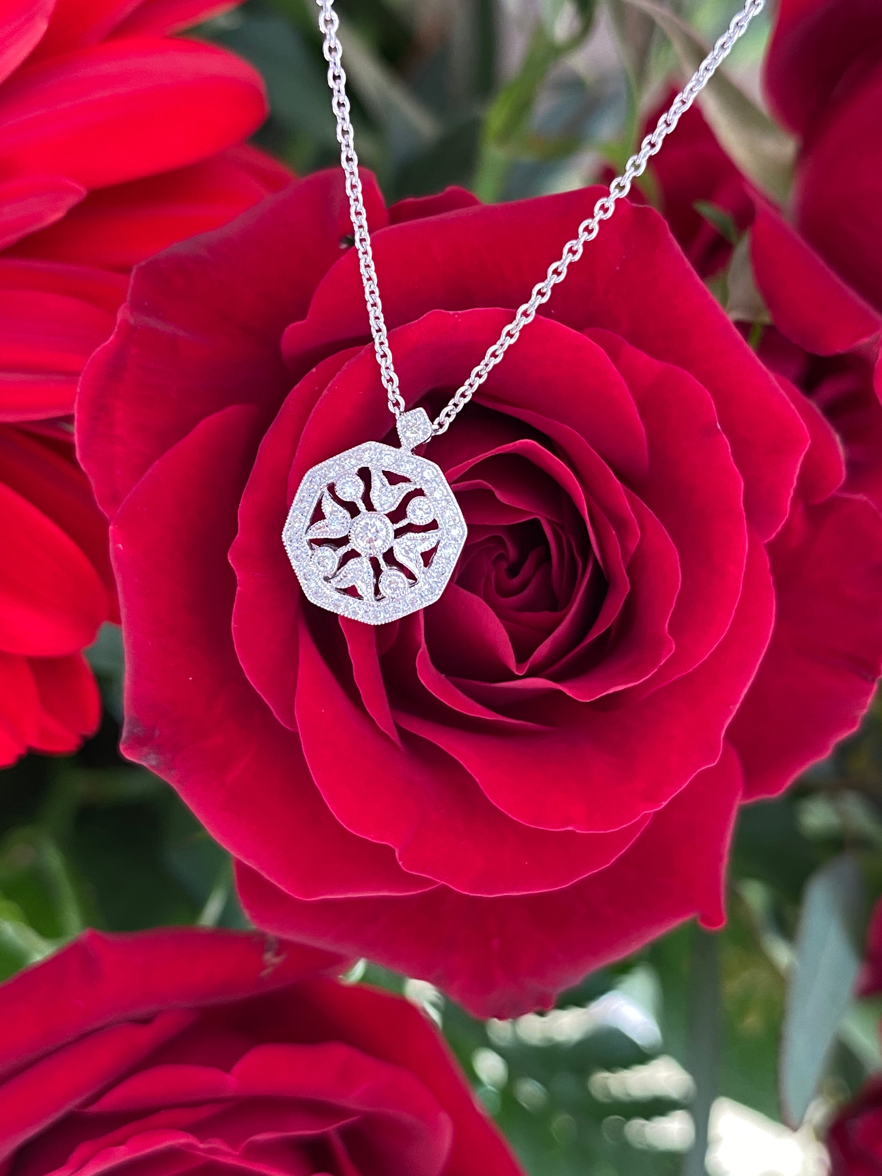 Vintage Inspired Fancy Diamond Necklace