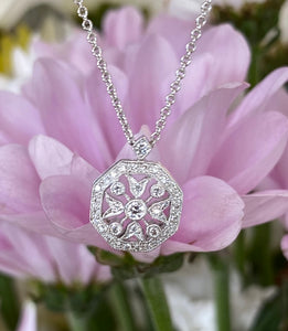 Vintage Inspired Fancy Diamond Necklace