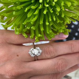 Vintage Inspired Bezel Set Diamond Ring