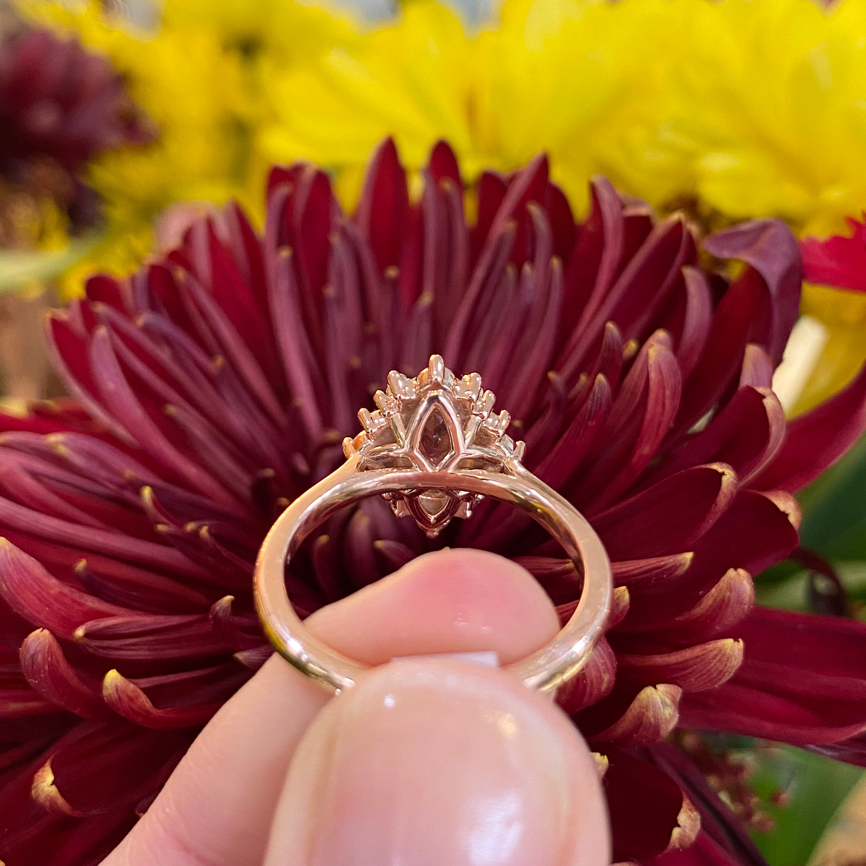 Morganite and Diamond Ring in Rose Gold