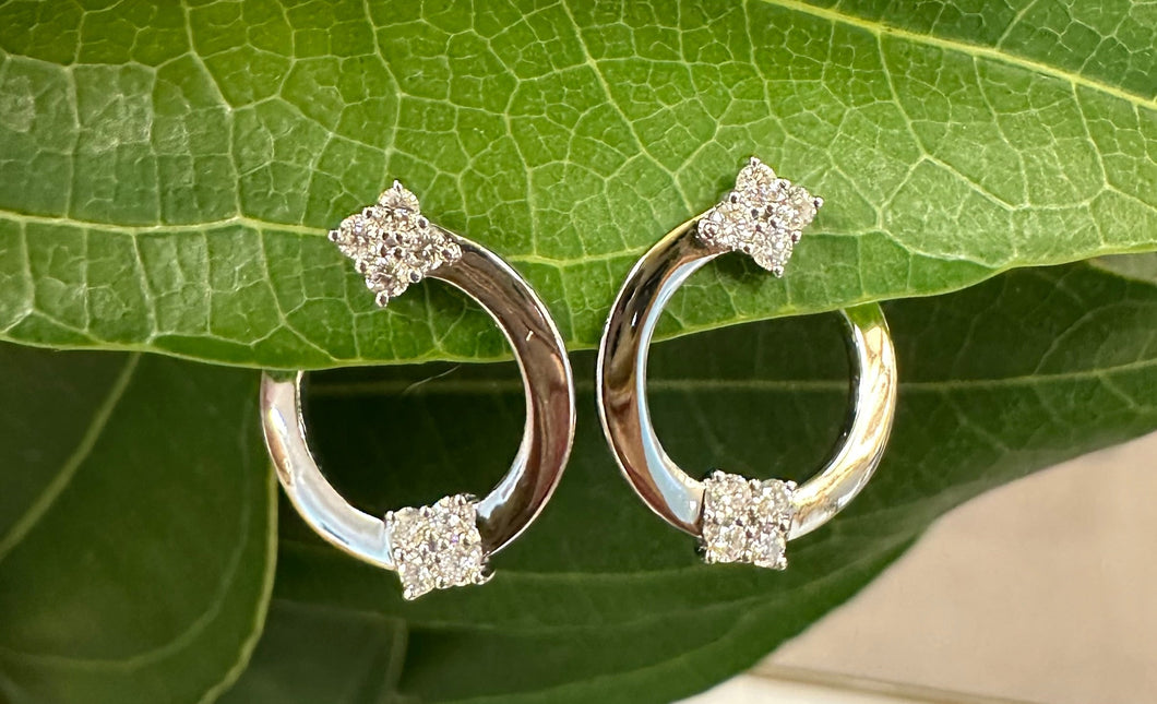 Diamond Hoop Wrap Earrings