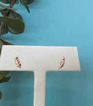 Load image into Gallery viewer, Rose Gold Petite Leaf Earrings
