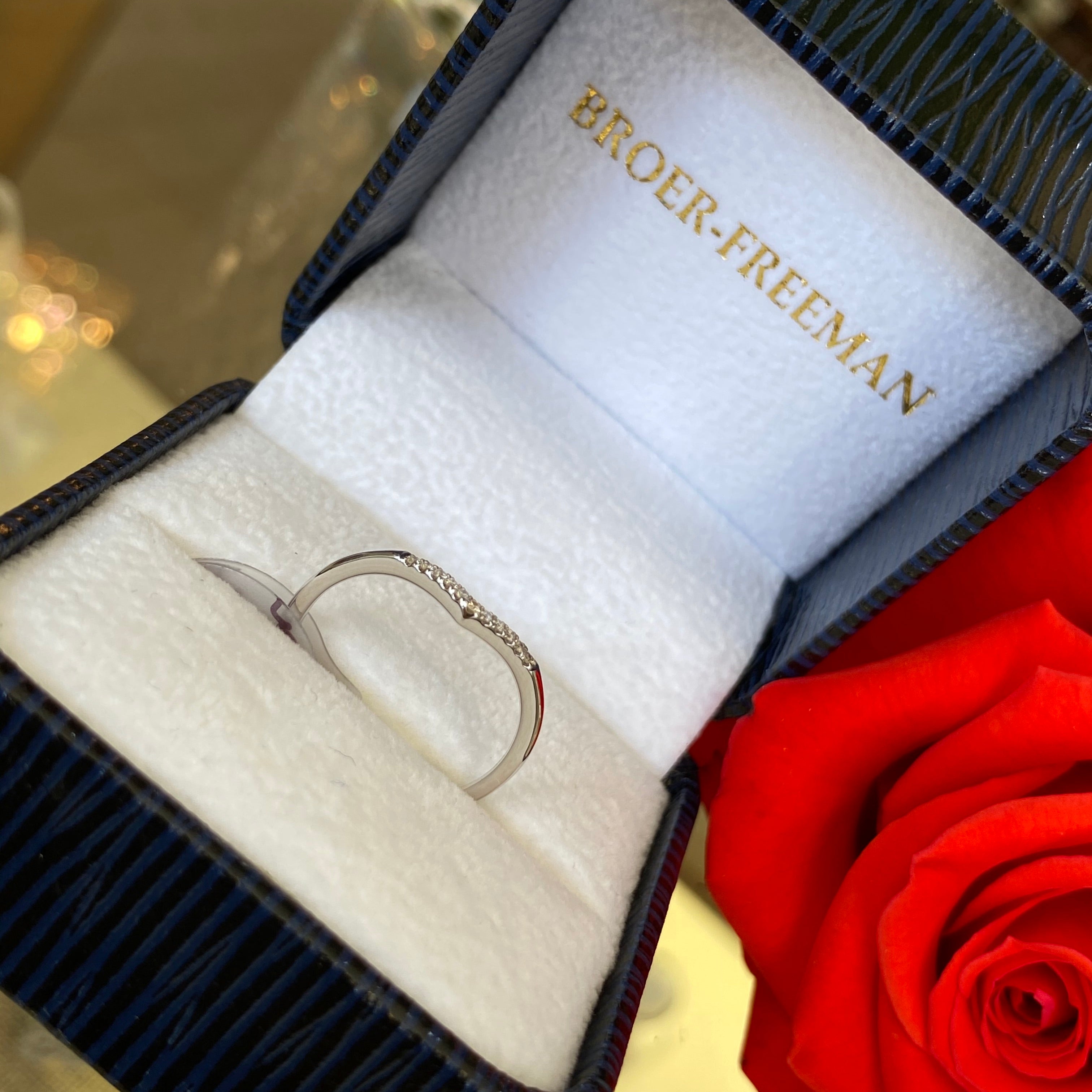 Chevron Diamond White Gold Band