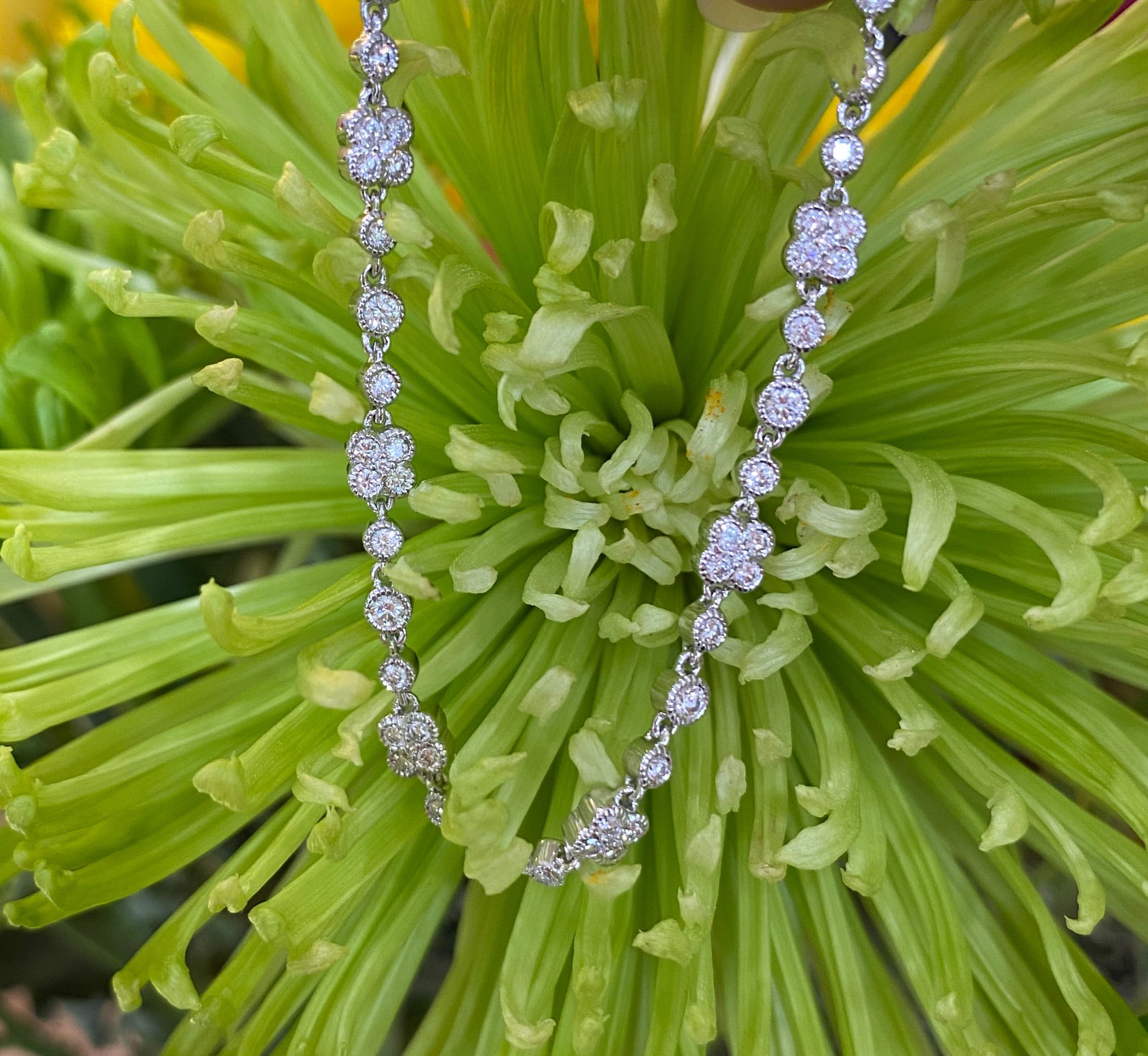 Quatrefoil Diamond Line Bracelet
