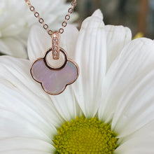 Load image into Gallery viewer, Charming Rose Gold, Mother of Pearl &amp; Diamond Necklace
