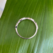 Load image into Gallery viewer, Unique Baguette &amp; Round Geometric Diamond Band with Milgrain

