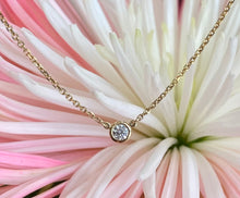 Load image into Gallery viewer, Everyday 0.11 Ct. Round Diamond Bezel Necklace in Yellow Gold
