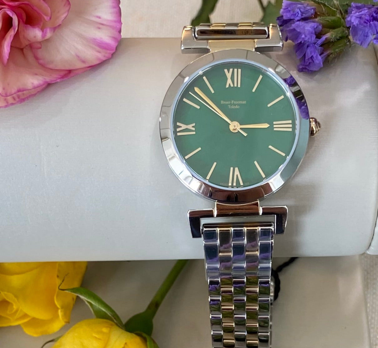 Green Mother of Pearl Gold & Silver Two Toned Watch