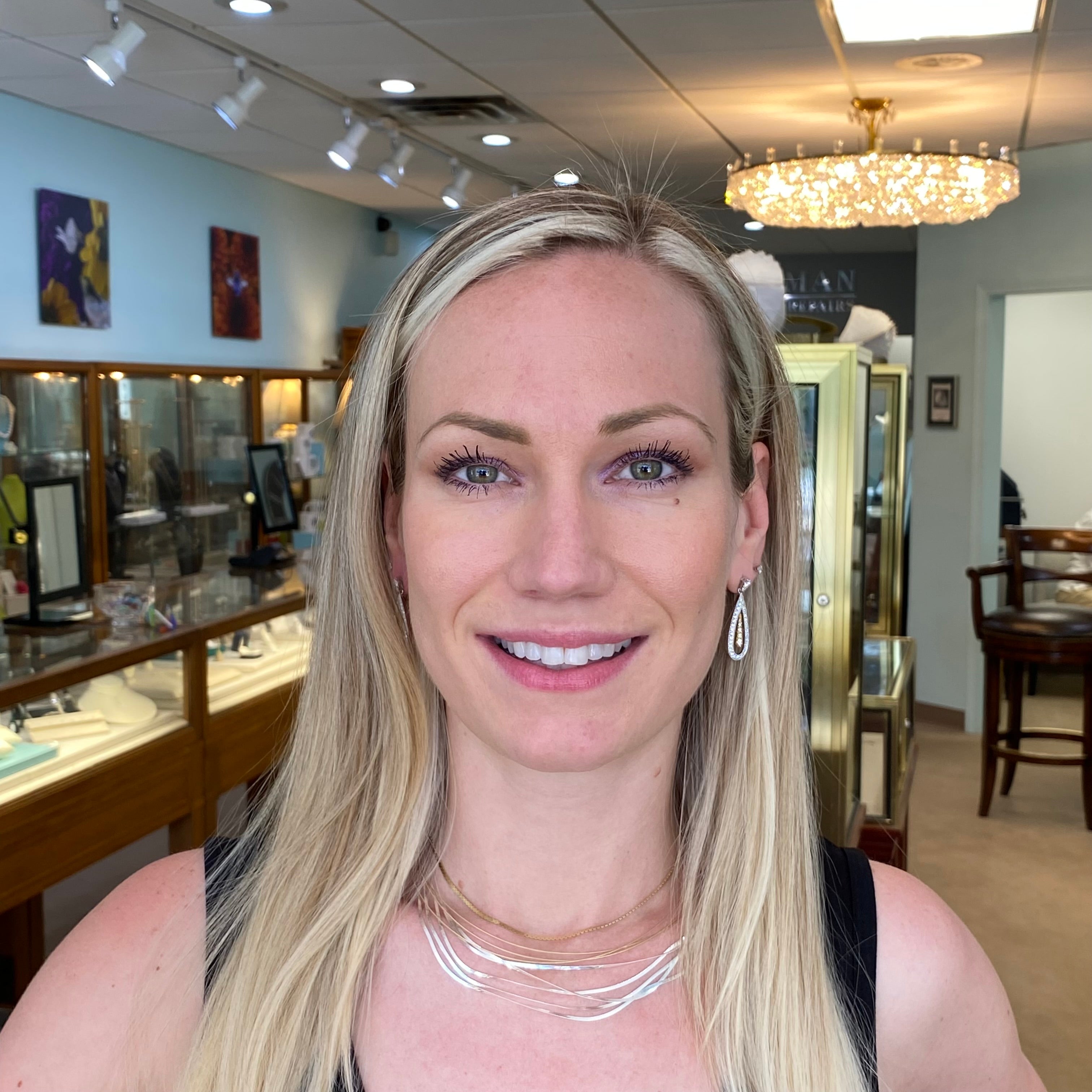 Amazing Two-Tone Diamond Drop Earrings