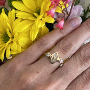 One-of-a-kind Geometric Diamond Ring