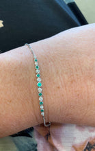 Load image into Gallery viewer, Emerald and Diamond White Gold Bracelet
