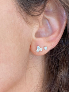Diamond Stud Trillium Earrings