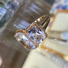 Load image into Gallery viewer, Rock Crystal &amp; 18K Yellow Gold 3 Stone Ring 🤍
