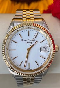 White Dial Two Toned Gold & Silver Watch