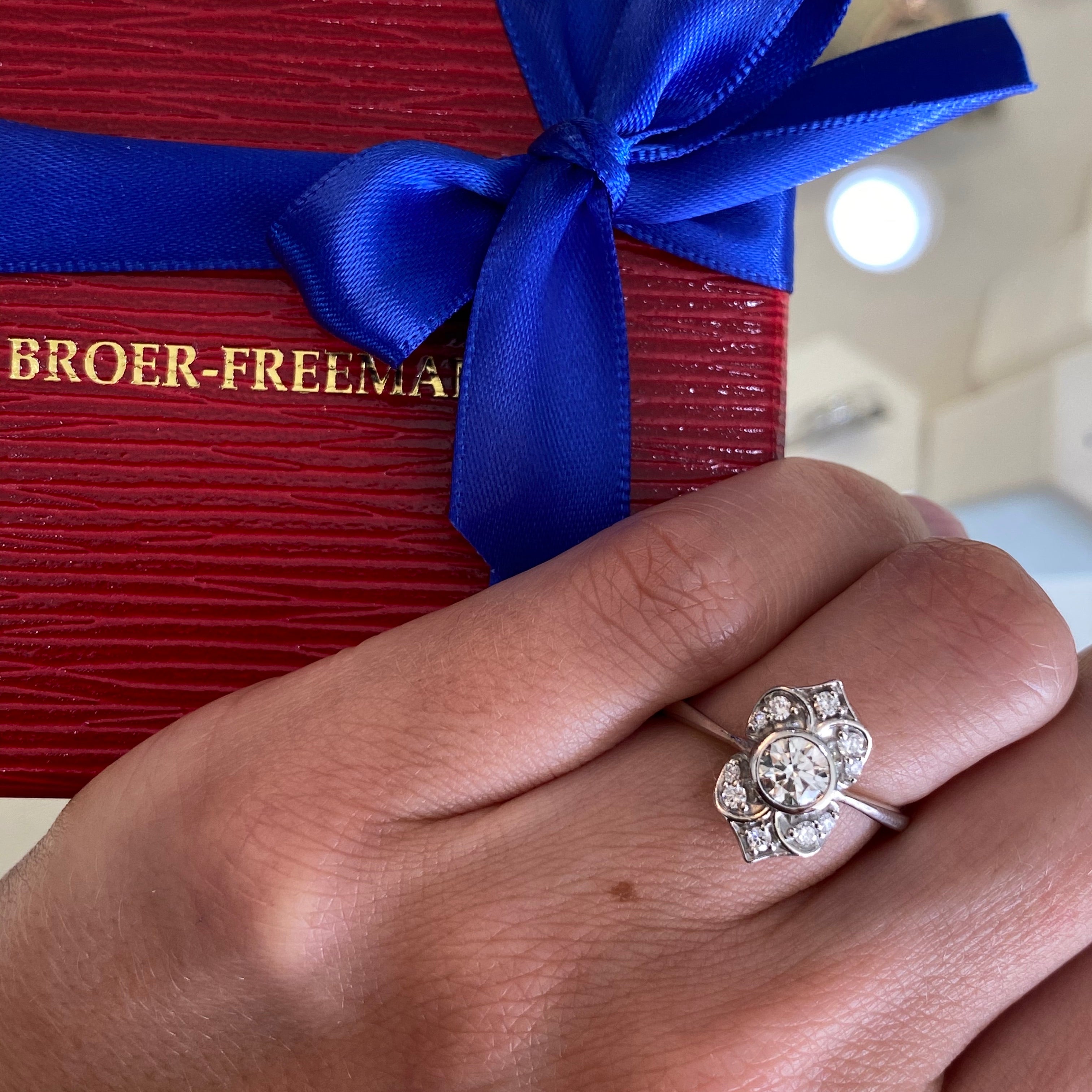 Vintage Inspired Bezel Set Diamond Ring