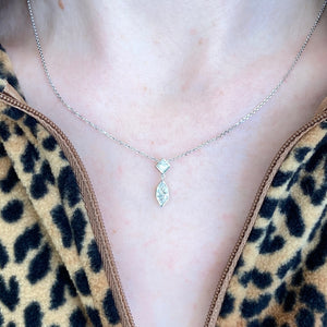 Marquise & Princess Cut Diamond Necklace