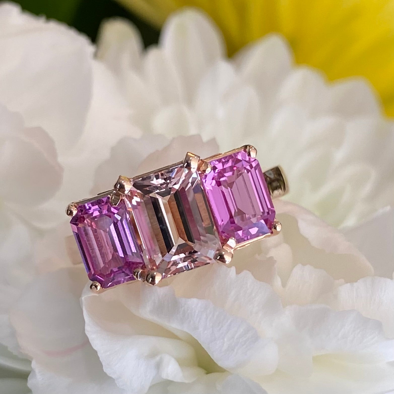 *On The Rocks* Morganite, Pink Sapphire & Diamond Cocktail Ring in Rose Gold 🍹