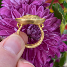 Load image into Gallery viewer, Vintage Statement Diamond Coin Ring in 18K Yellow Gold
