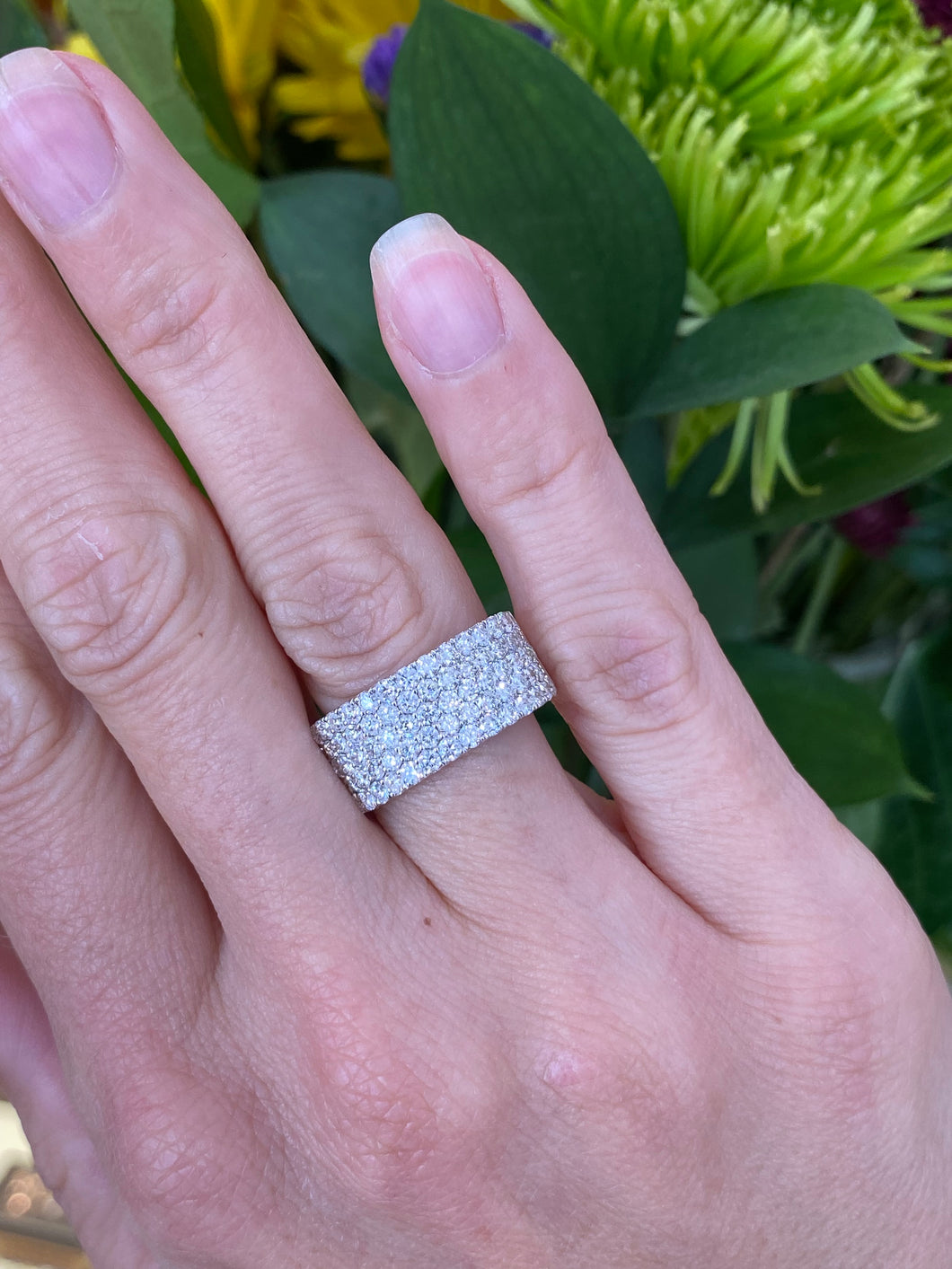 Five Row Diamond Pavé Band
