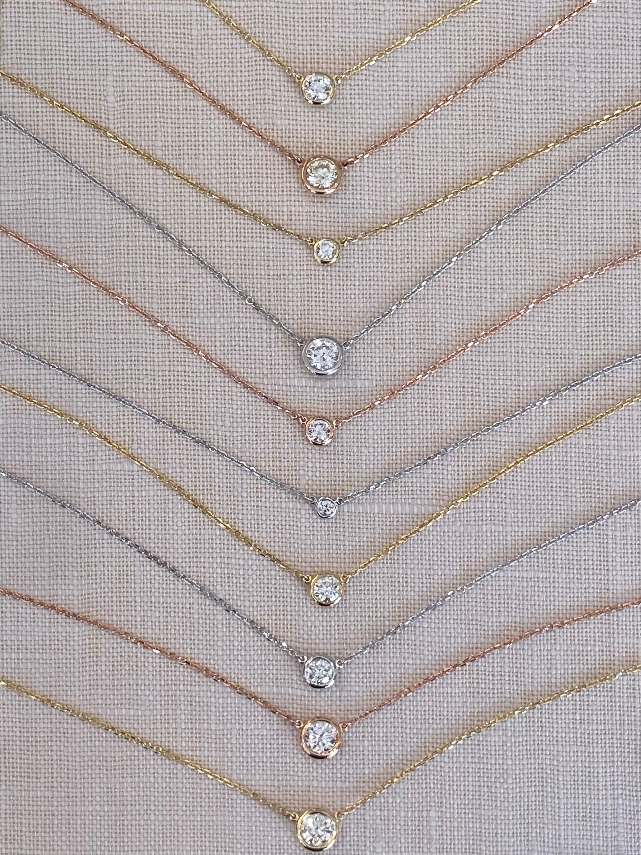 Everyday 0.24 Ct. Diamond Bezel Necklace in Yellow Gold