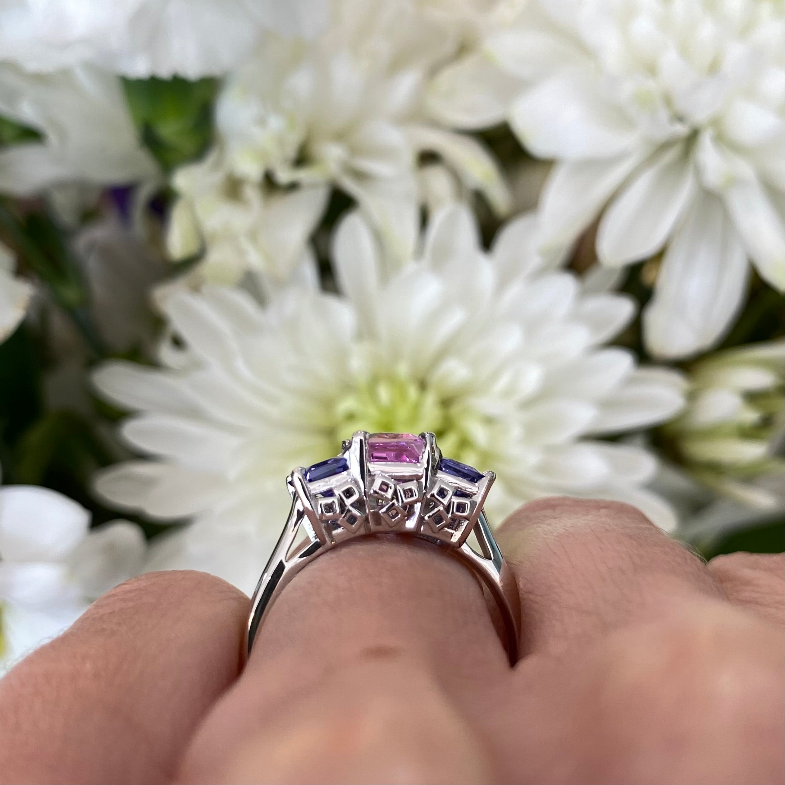 *On the Rocks* Pink Sapphire & Tanzanite Cocktail Ring 🍹