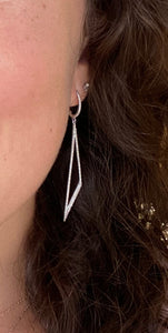 Geometric Dangle Diamond Earrings