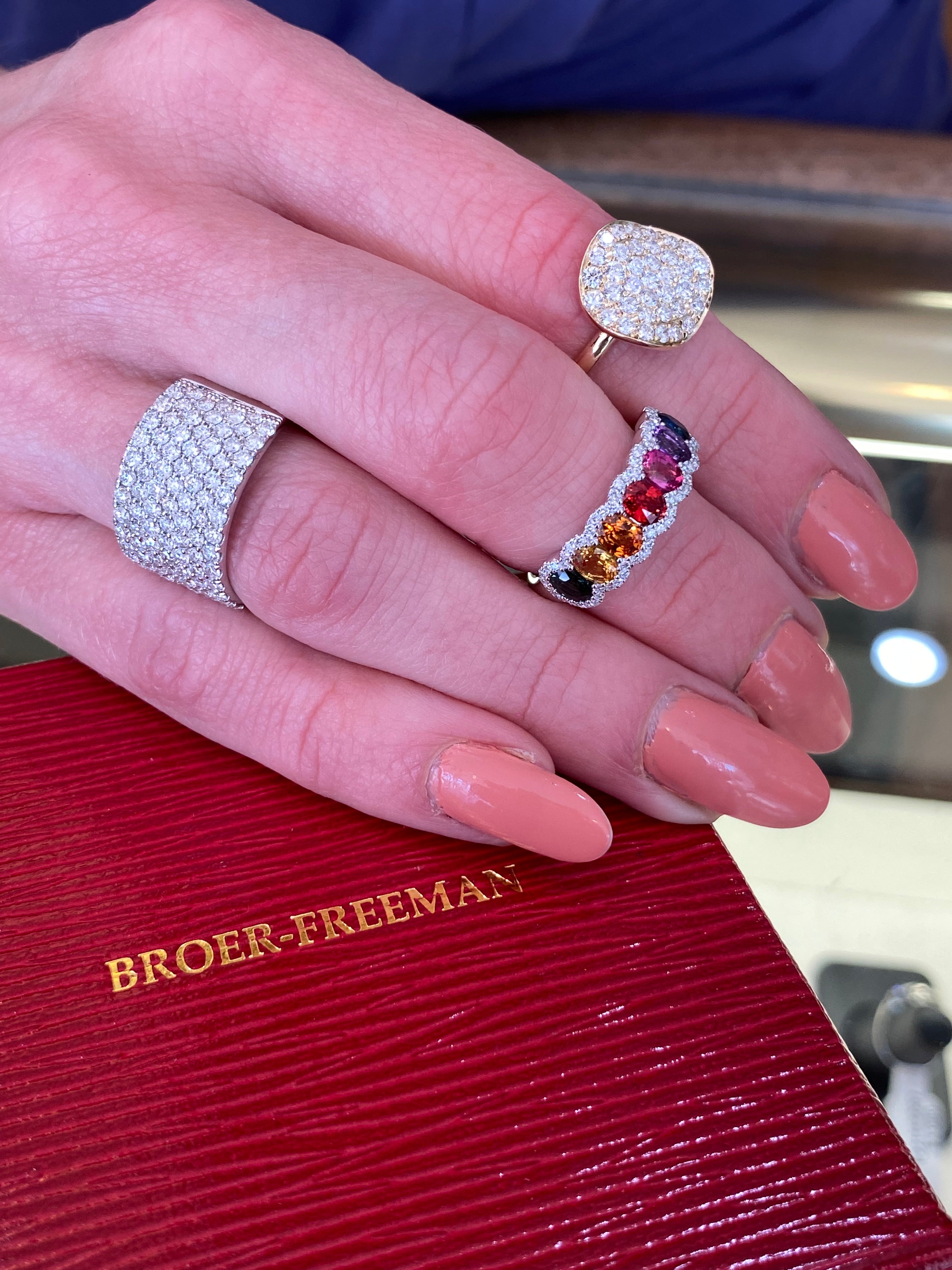 Pavé Diamond 18K Wide Band Ring