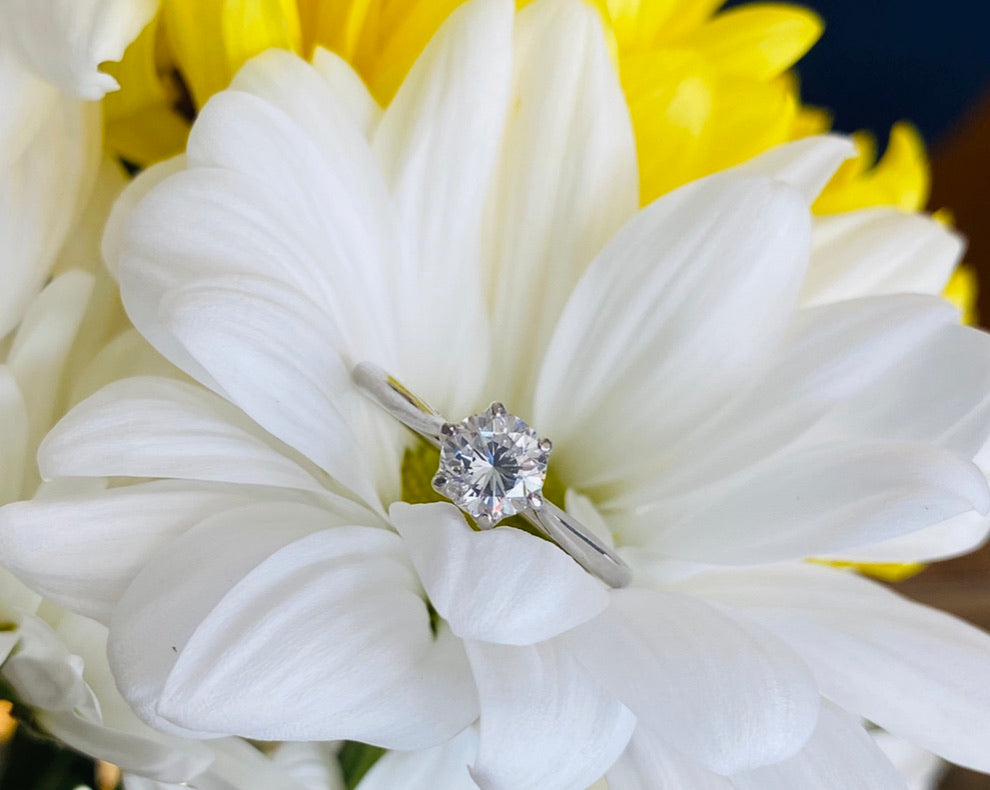 Round Diamond Fancy Solitaire Engagement Ring