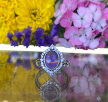Load image into Gallery viewer, Purple Opal Vintage Inspired Halo Ring
