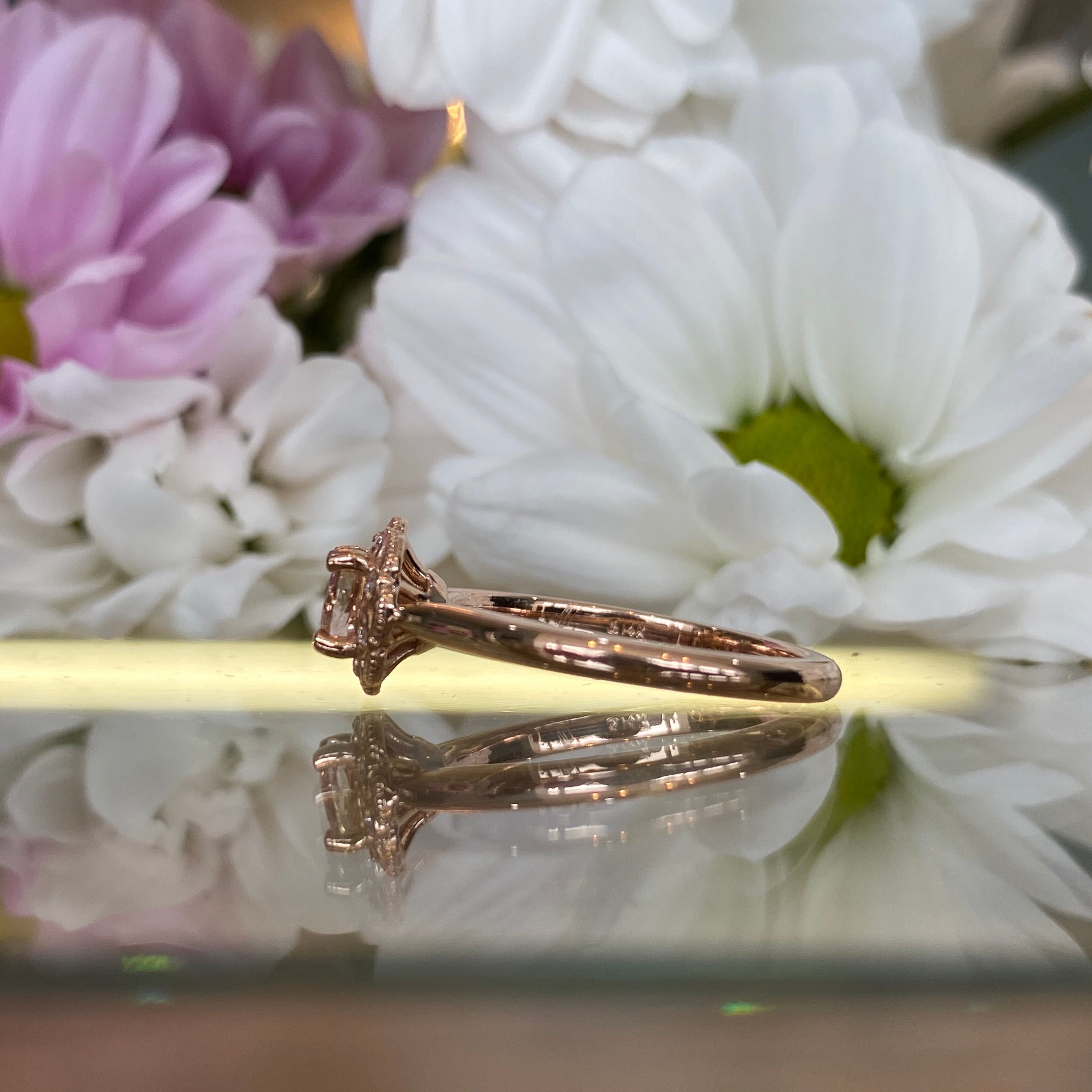 Petite Round Morganite & Diamond Ring