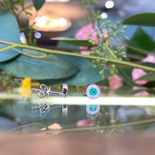 Load image into Gallery viewer, Emerald And Diamond Stud Earrings

