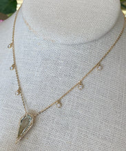 Load image into Gallery viewer, Green Amethyst &amp; Diamond Shield Necklace
