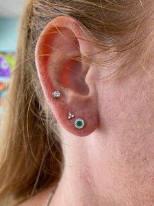 Emerald And Diamond Stud Earrings