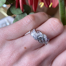 Load image into Gallery viewer, Vintage Platinum Baguette and Round Diamond Ring
