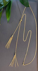 Gutsy Gold Adjustable Tassel Necklace