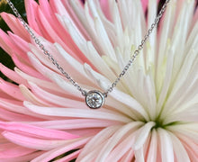 Load image into Gallery viewer, Everyday 0.24 Ct. Round Diamond Bezel Necklace in White Gold
