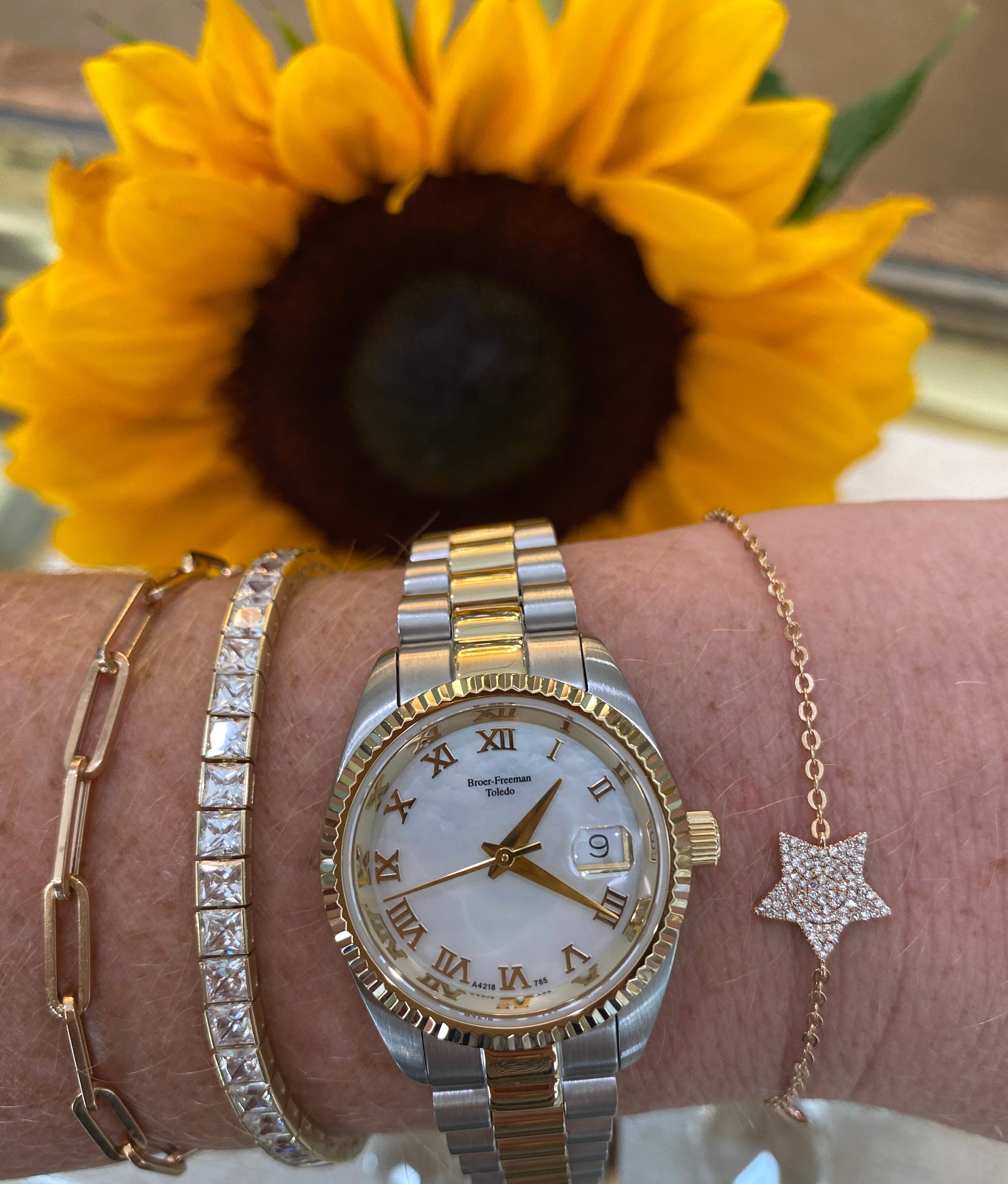 Mother Of Pearl Two Tone Watch