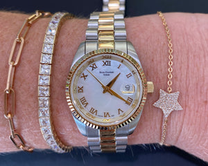 Mother Of Pearl Two Tone Watch