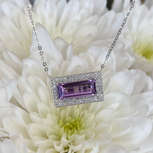 Load image into Gallery viewer, Amethyst &amp; Diamond Frame Necklace

