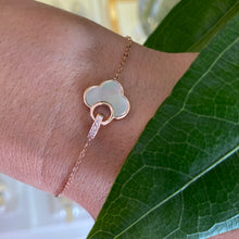 Load image into Gallery viewer, Charming Rose Gold, Pink Mother of Pearl &amp; Diamond Bracelet
