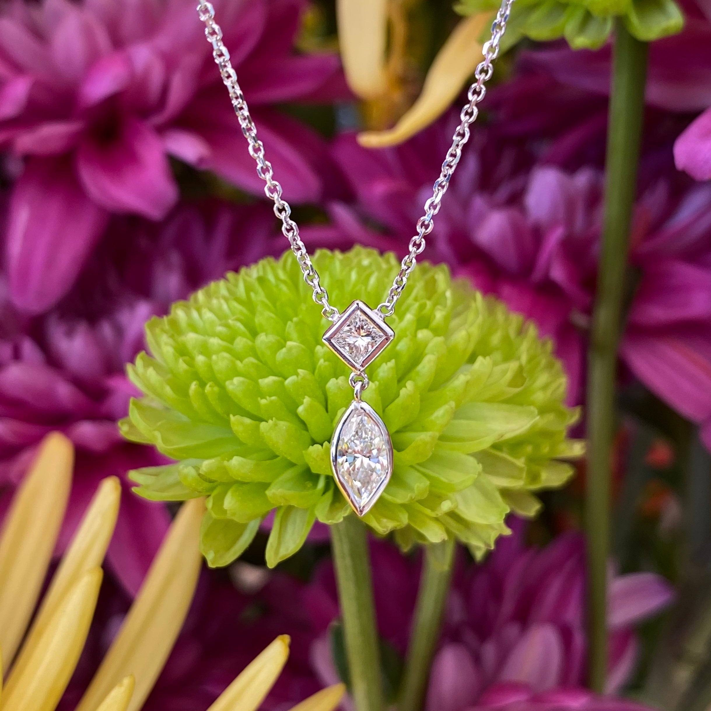 Marquise & Princess Cut Diamond Necklace – Broer-Freeman