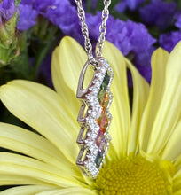 Load image into Gallery viewer, Lightning Rainbow Sapphire Pendant Necklace
