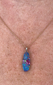 Opal Sapphire & Garnet Necklace