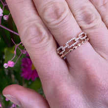 Load image into Gallery viewer, Rose Gold Diamond Stacked Ring
