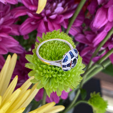 Load image into Gallery viewer, Oval Sapphire &amp; Diamond Vintage Ring
