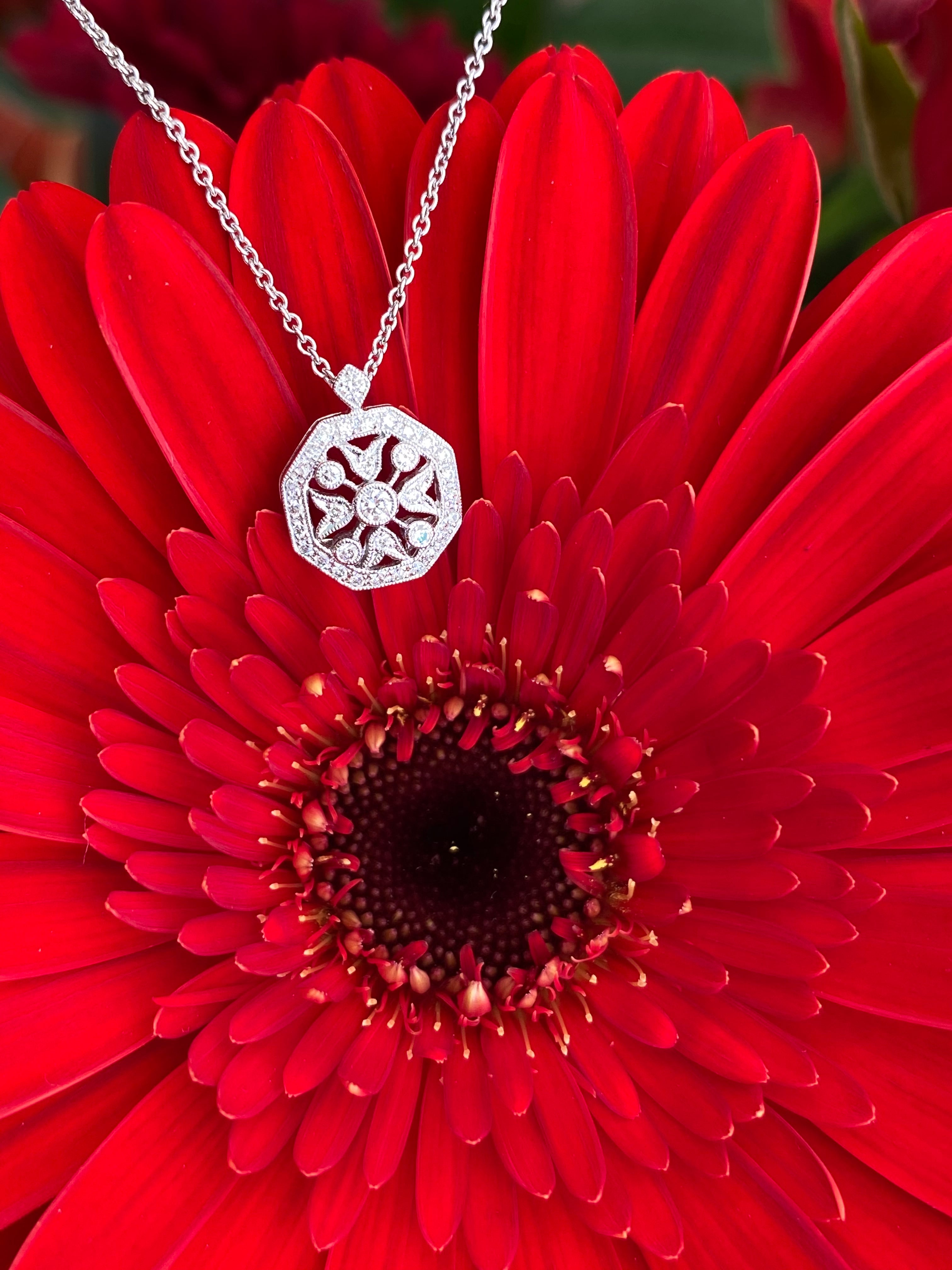 Vintage Inspired Fancy Diamond Necklace