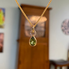 Load image into Gallery viewer, Peridot &amp; Diamond Pendant in Yellow Gold
