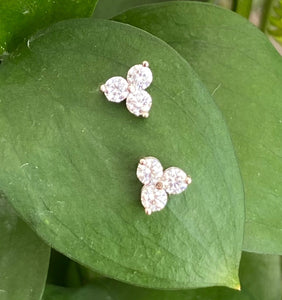 Diamond Stud Trillium Earrings